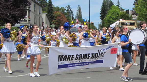 BHS cheerleaders march in Grand Old Fourth parade
